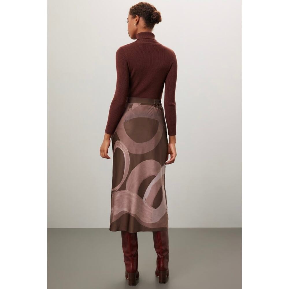 Slate & Willow Abstract Satin Slip Skirt- XL - Picture 3 of 8
